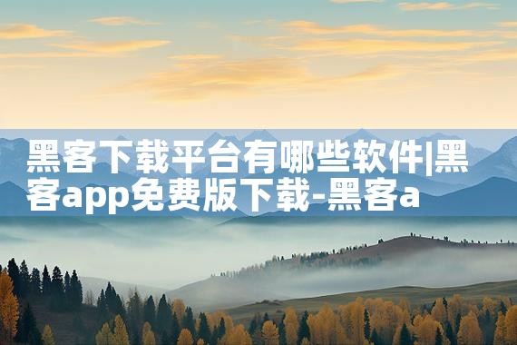 黑客下载平台有哪些软件|男娘日记