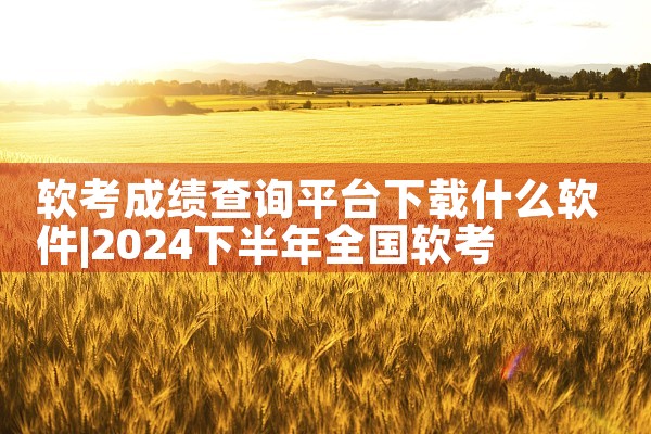 软考成绩查询平台下载什么软件