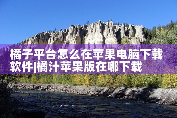 橘子平台怎么在苹果电脑下载软件