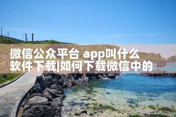 微信公众平台 app叫什么软件下载